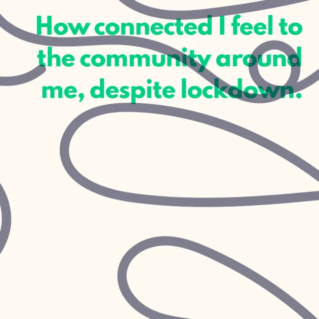 How connected I feel to the community around me, despite lockdown. 